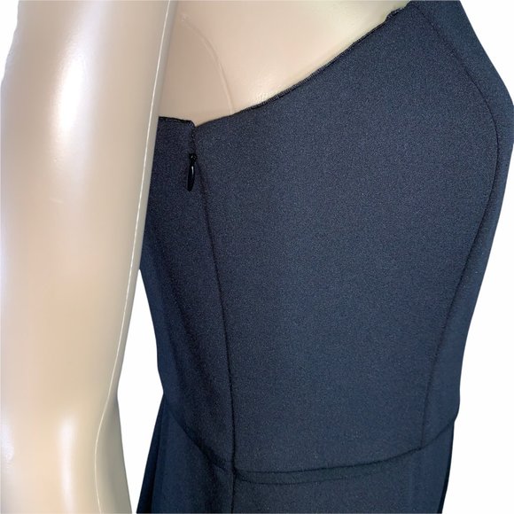 Adrianna Papell Black Formal One Shoulder Drape Sleeve Jumpsuit - Picture 4 of 16